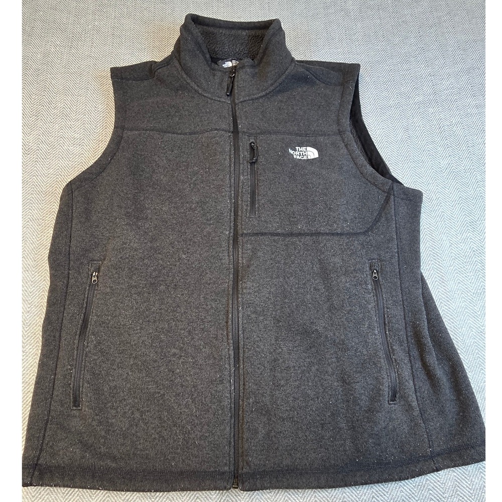 The North Face Mens Gordon Lyons Full Zip Fleece Vest Charcoal Grey XXL